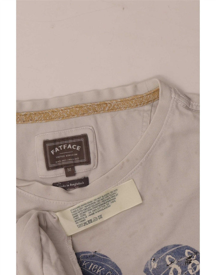 Tricou grafic pentru bărbați Fat Face Top Bumbac alb mediu