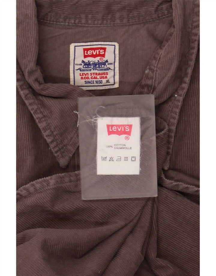 Cămașă Levi's pentru bărbați din velur XL din bumbac maro