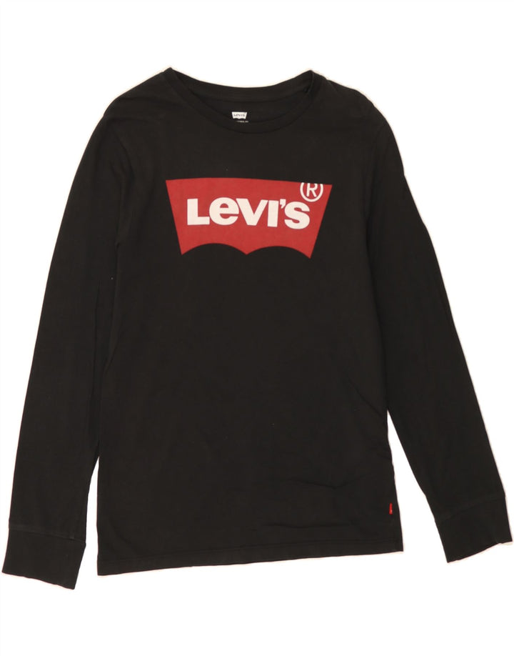 LEVI'S Mens Graphic Top Long Sleeve XS Black Cotton Vintage Levi's and Second-Hand Levi's from Messina Hembry 