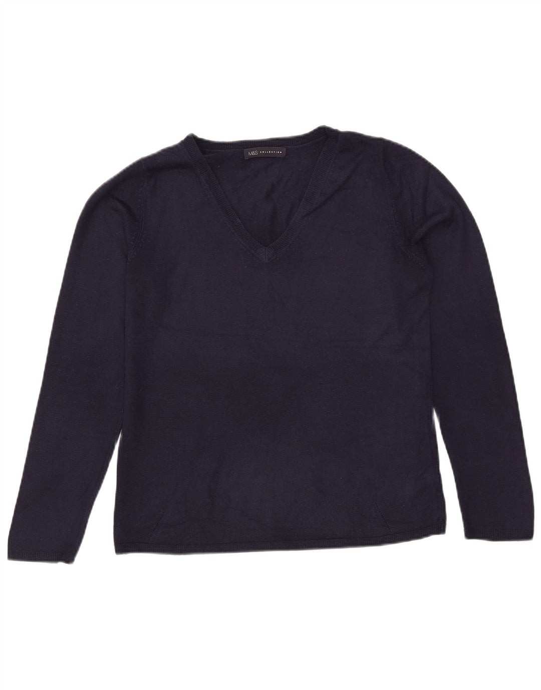 Pulover pentru femei Marks & Spencer cu decolteu în V UK 12 Medium Bleumarin