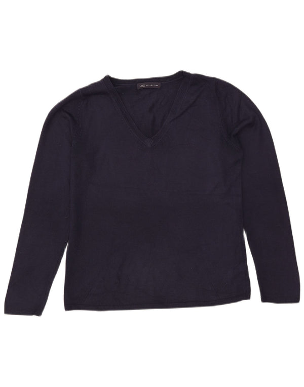 Pulover pentru femei Marks & Spencer cu decolteu în V UK 12 Medium Bleumarin