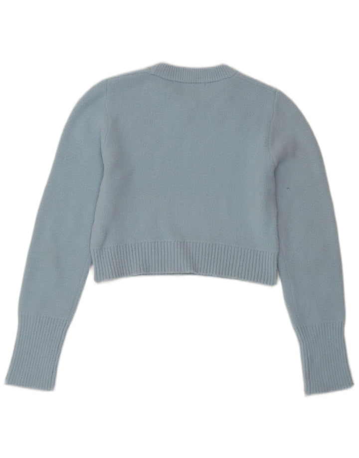 Pulover de damă ZARA Crop Crew Gate UK 10 Small Blue Nylon