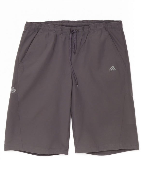 Pantaloni scurți sport grafic Adidas pentru bărbați, mari, gri, poliester