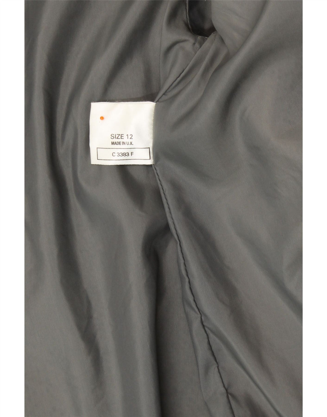 Pardesiu de blană artificială pentru femei VINTAGE UK 12 Modacric cu dungi argintii medii