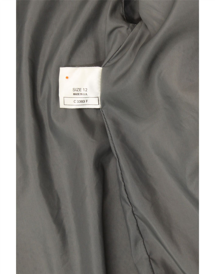 Pardesiu de blană artificială pentru femei VINTAGE UK 12 Modacric cu dungi argintii medii