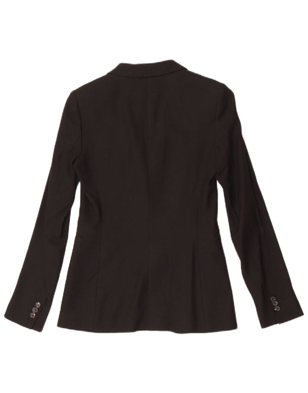 MASSIMO DUTTI Jachetă Blazer Femei 1 Buton EU 34 XS Lână Neagră