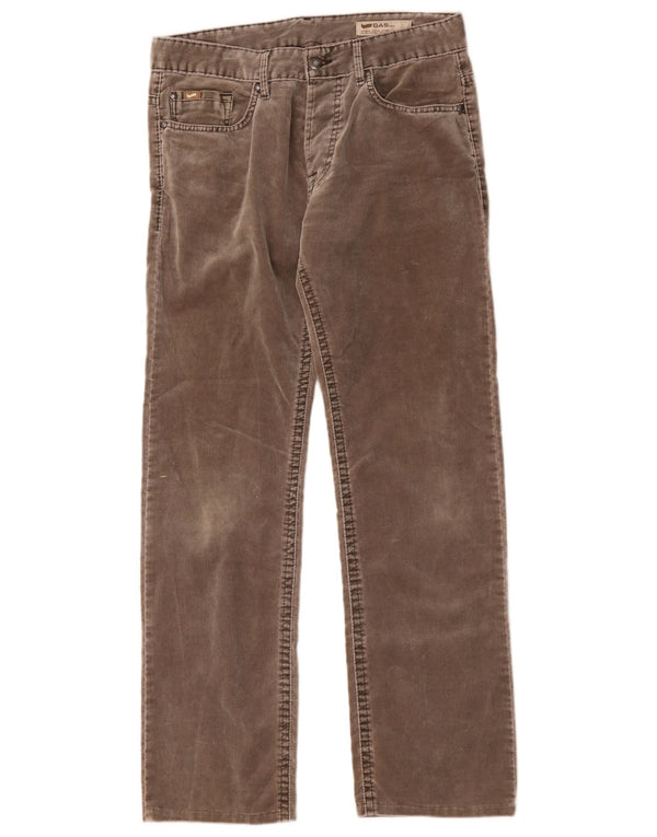 Gas Pantaloni drepti casual barbati L33 L34 bumbac maro