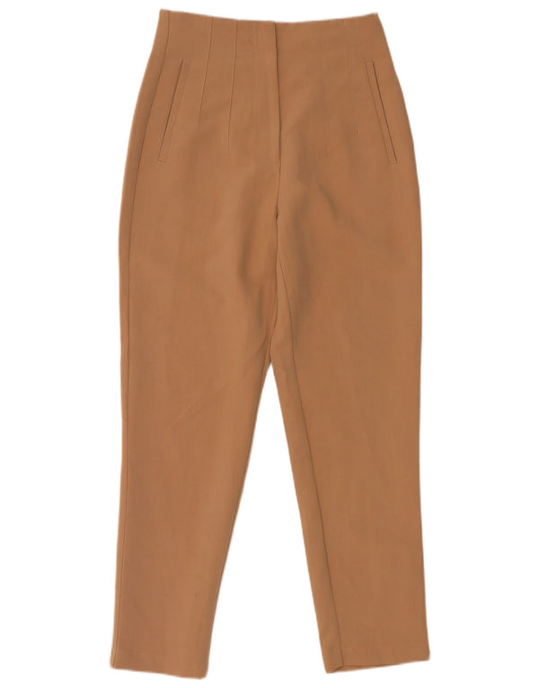 Pantaloni chino conici pentru femei Zara Mici L26 L26 Maro Poliester