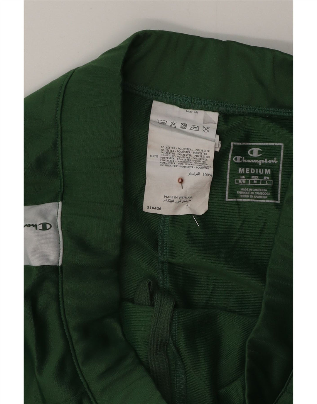 Pantaloni de trening grafic pentru femei CHAMPION UK 14 Medium Green Colorblock