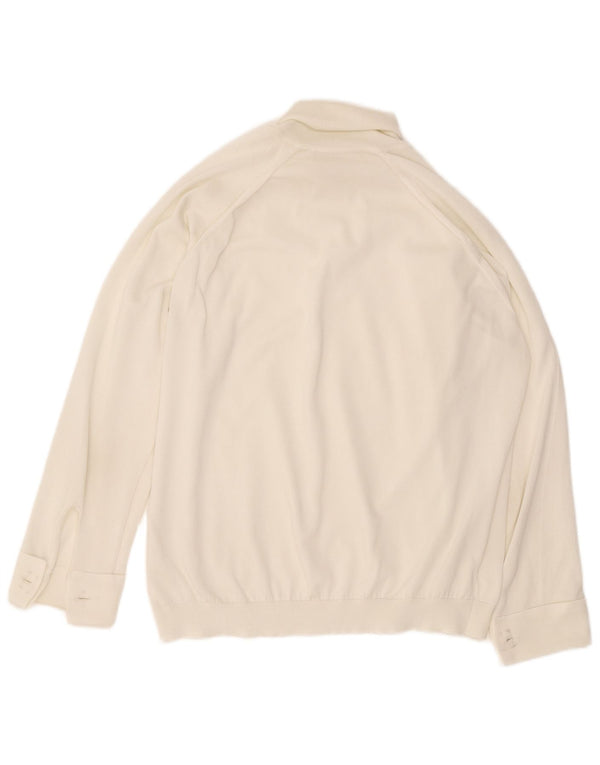 Bluză cu mânecă lungă supradimensionată pentru femei Vintage UK 16 Large White