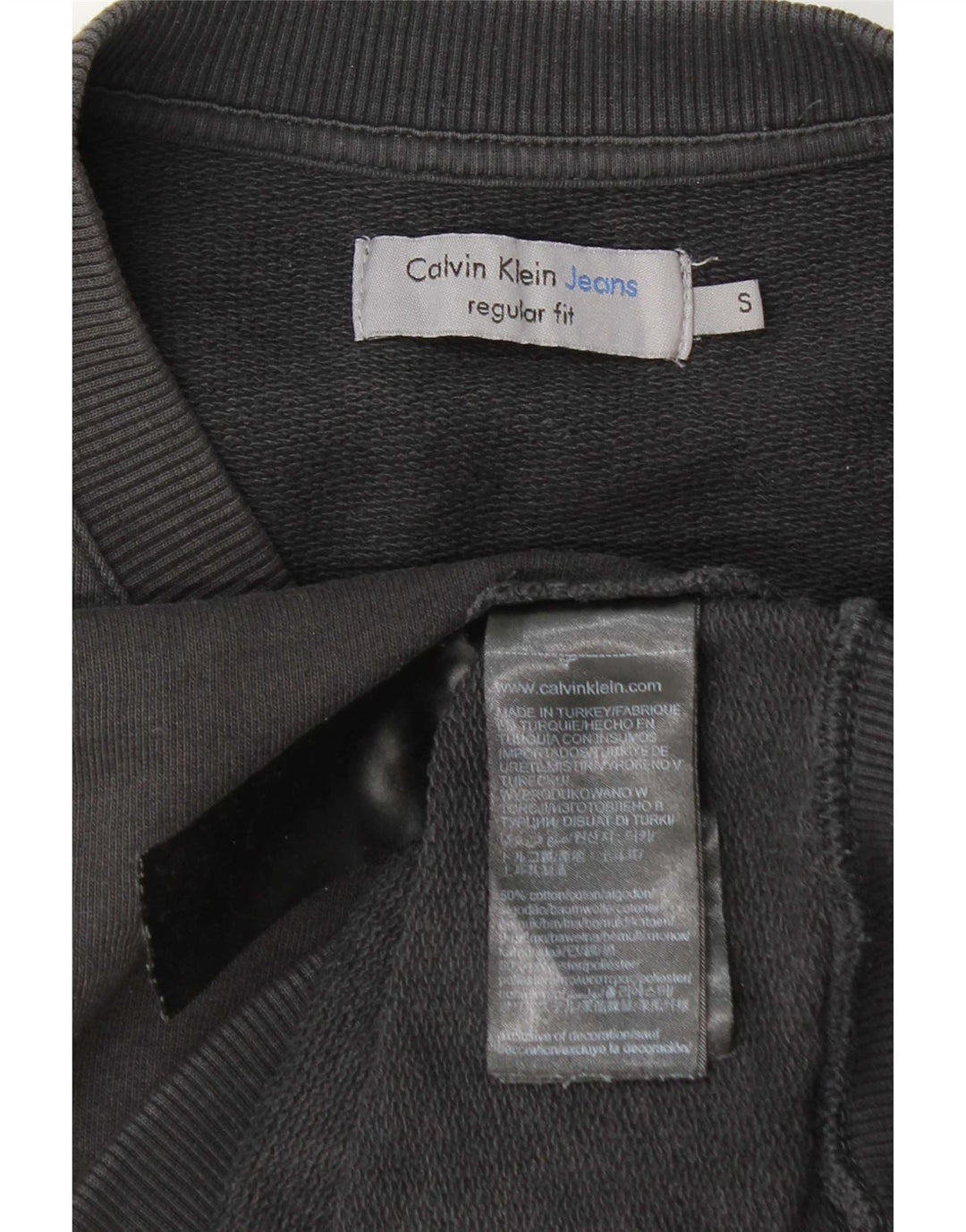 Hanorac Calvin Klein Jeans pentru bărbați, cu tăiere obișnuită, pulover mic, gri, bumbac