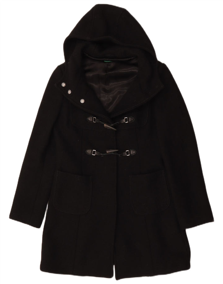 Duffle Coat pentru femei Benetton IT 44 Medium Negru Lână