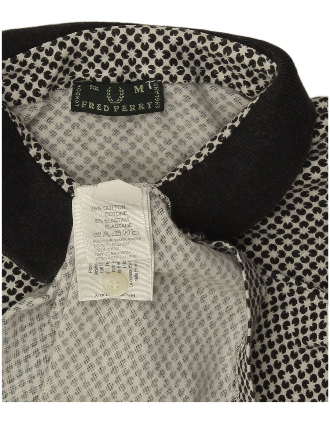 FRED PERRY Tricou polo pentru femei UK 12 Medium Bluemarin Floral Bumbac