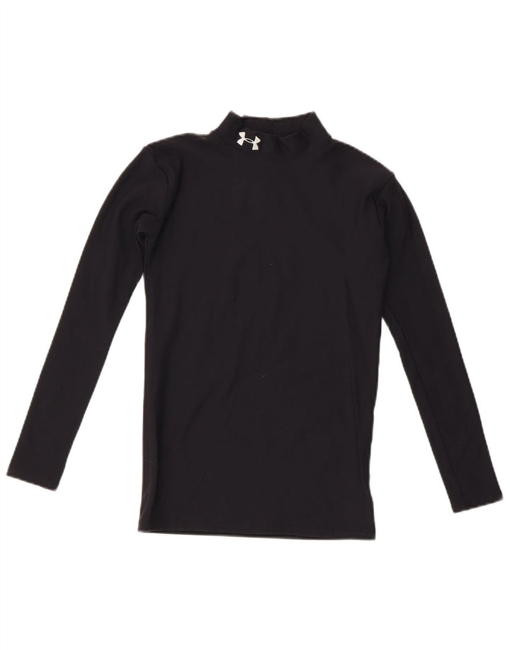Top cu mânecă lungă pentru băieți Under Armour 11-12 ani, mare, negru, nailon
