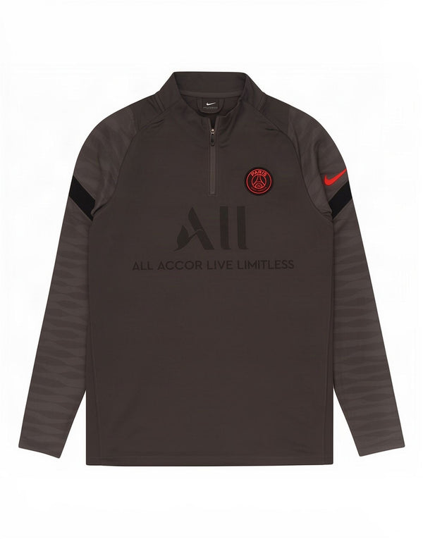 Top de trening cu pulover grafic Nike Paris Saint- Germain pentru bărbați, gri mediu