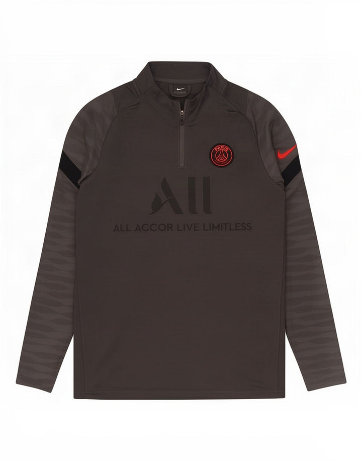 Top de trening cu pulover grafic Nike Paris Saint- Germain pentru bărbați, gri mediu