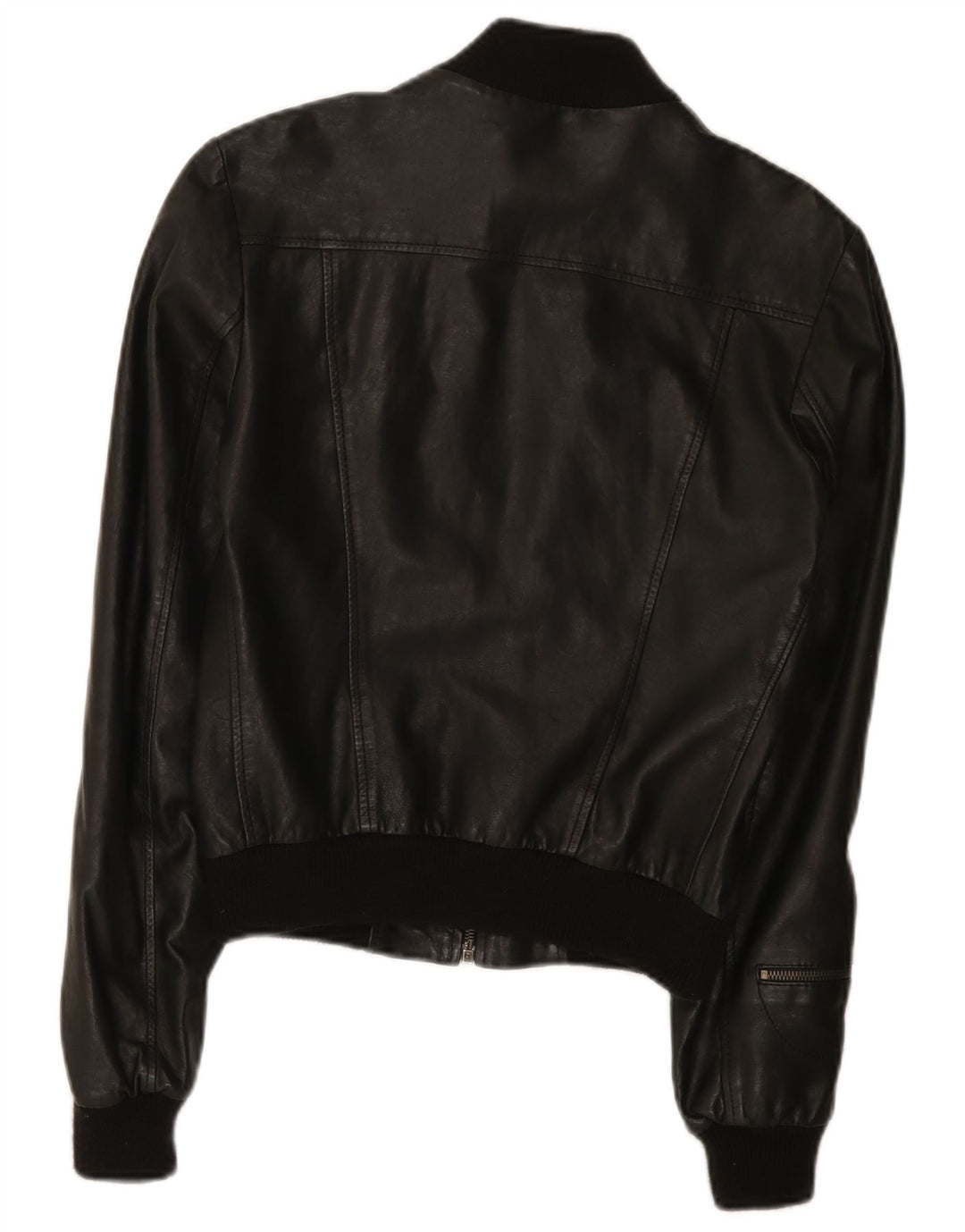 Geaca de piele vintage pentru femei IT 42 Medium Black Leather