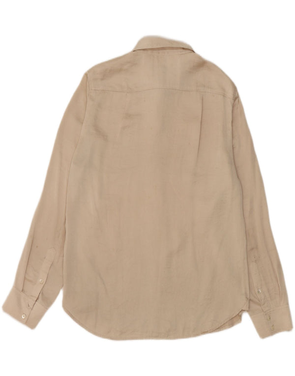 Jigsaw Womens Shirt UK 12 Medium  Beige Polyester