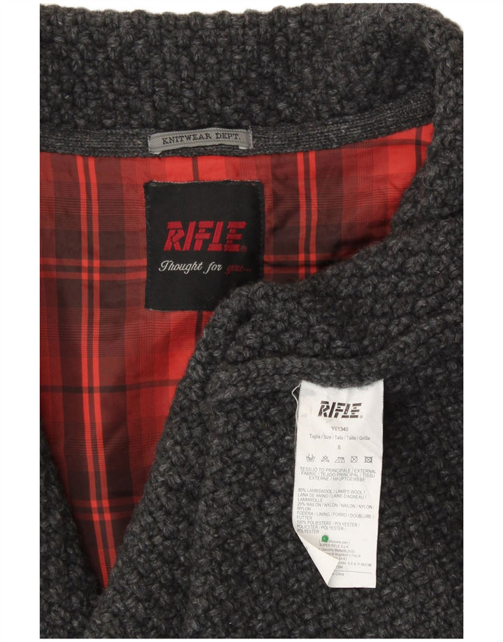RIFLE pardesiu tricot pentru femei UK 10 mic, gri, lână de miel