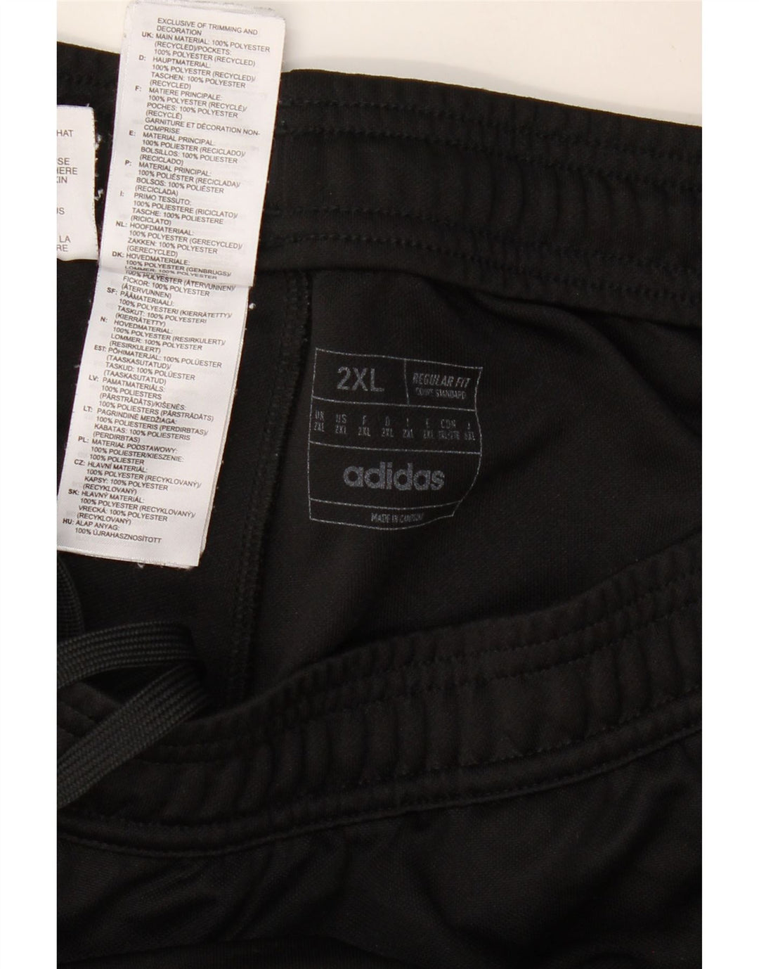 Pantaloni de trening ADIDAS pentru bărbați, cu formă regulată, poliester negru 2XL