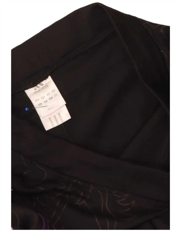 Leggings cu grafic pentru femei Adidas UK 14 Poliester negru mare