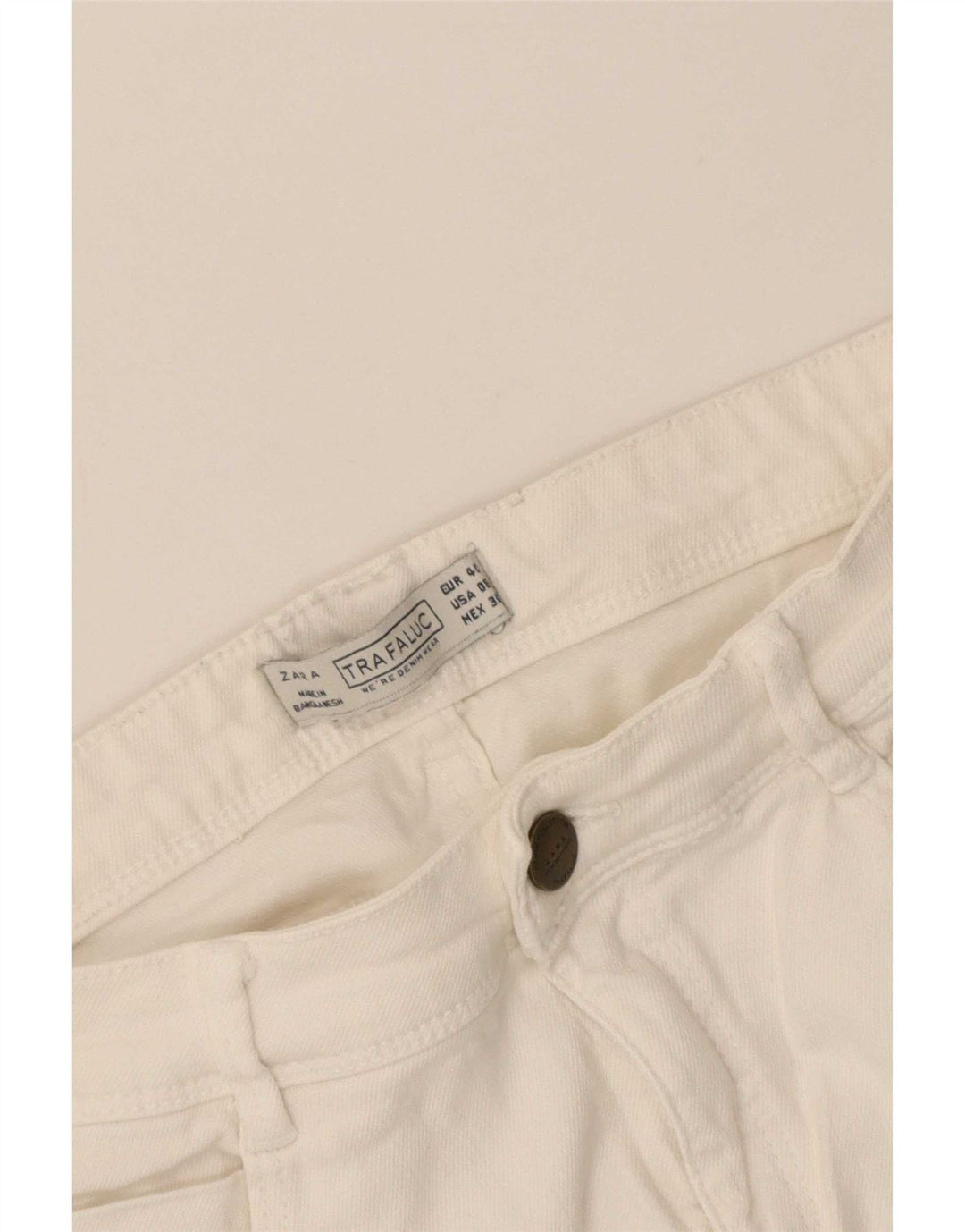 Blugi Zara Femei Trafaluc Slim EU 40 Medium W30 L30 Alb