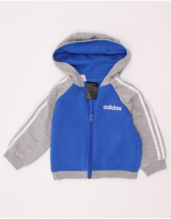 Pulover Adidas Baby Boys Zip Hoodie 6-9 Luni Bumbac Colorblock Albastru