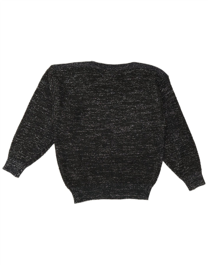 C & A Pulover pentru femei cu gât de barcă EU 40 Mediu Negru cu pete acrilic
