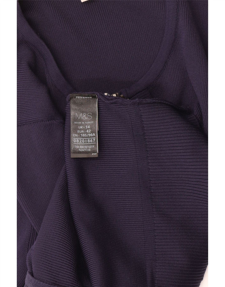 Pulover cardigan pentru femei Marks & Spencer UK 14 Medium Bleumarin Poliamidă