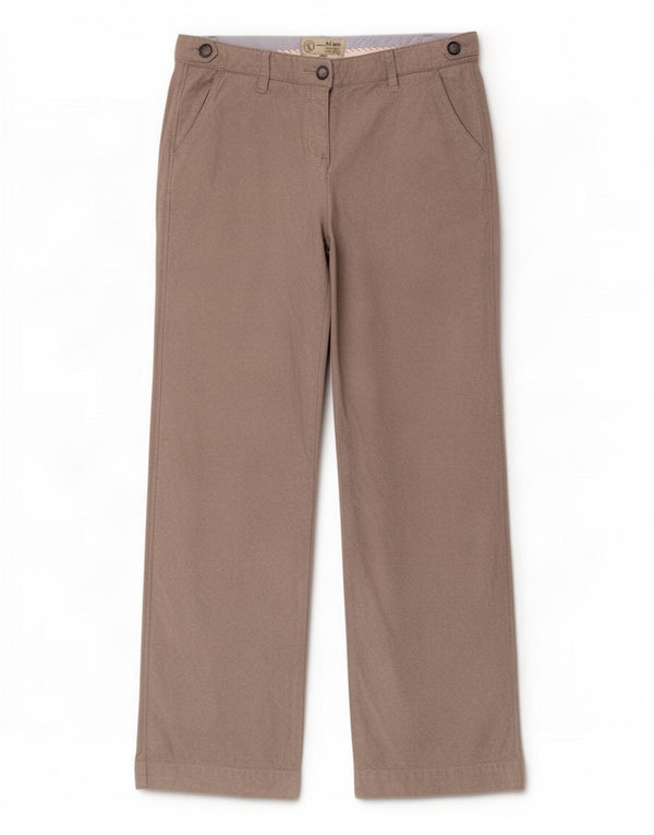 Pantaloni chino drepți pentru femei Fat Face UK 12 Medium L30 L31 Bej Bumbac