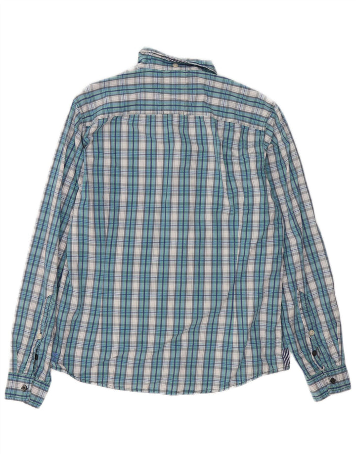 Cămașă Slim Fit pentru bărbați White Stuff, bumbac cu carouri albastru mediu