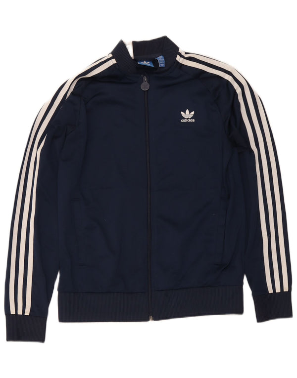 Jachetă de trening pentru băieți Adidas 13-14 ani, poliester bleumarin