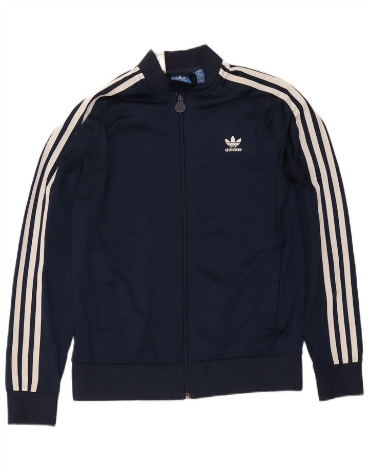 Jachetă de trening pentru băieți Adidas 13-14 ani, poliester bleumarin
