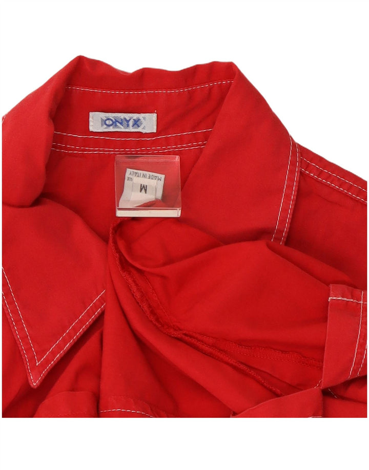 Cămașă cu mânecă scurtă pentru femei Onyx UK 12 Bumbac roșu mediu