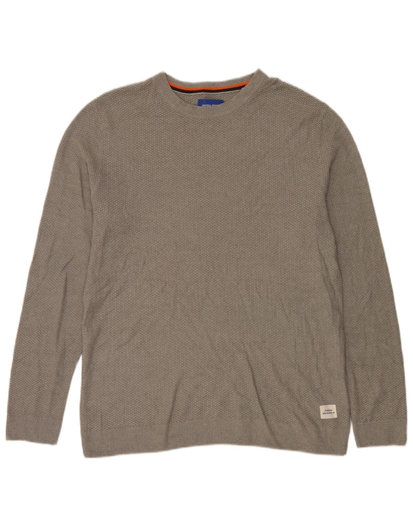 Pulover Jack & Jones pentru bărbați, cu gât de barcă, XL, bumbac, gri