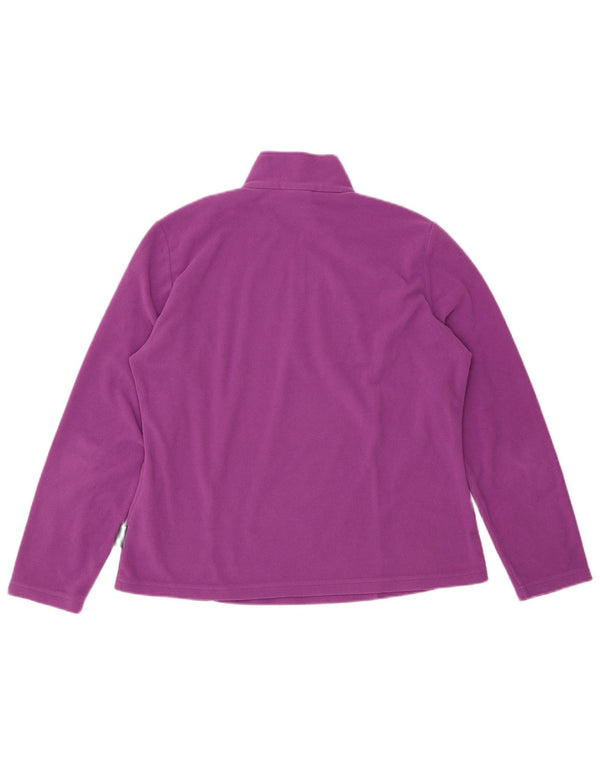 JACK WOLFSKIN Pulover pentru femei, cu fermoar și gât, din lână UK 18/20 XL, poliester violet