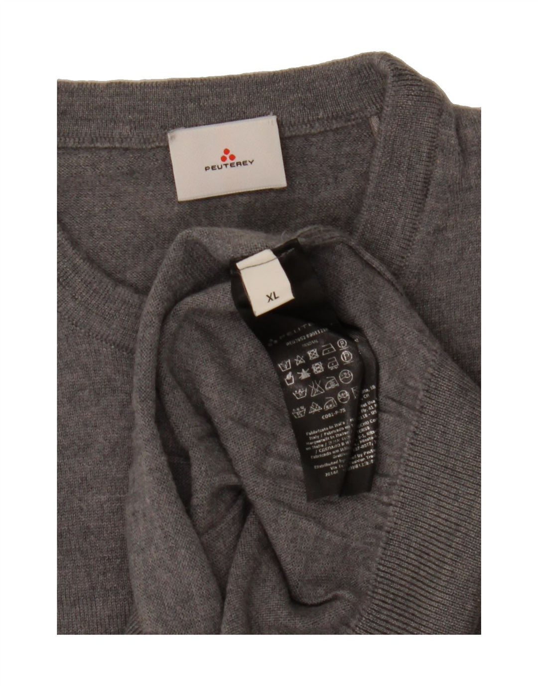 PEUTEREY Womens Crew Neck Jumper Sweater UK 18 XL Grey Wool Vintage PEUTEREY and Second-Hand PEUTEREY from Messina Hembry 