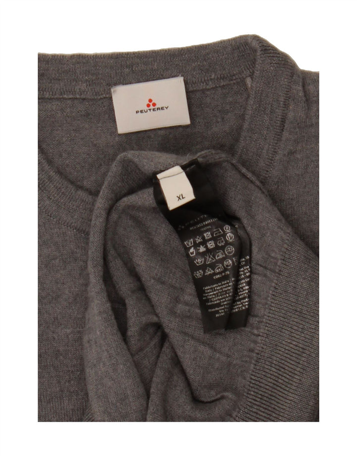 PEUTEREY Womens Crew Neck Jumper Sweater UK 18 XL Grey Wool Vintage PEUTEREY and Second-Hand PEUTEREY from Messina Hembry 