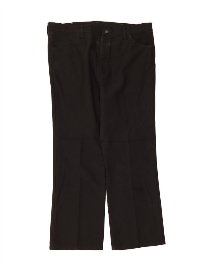 WRANGLER Mens Straight Casual Trousers  W40 L30 Black Polyester Vintage Wrangler and Second-Hand Wrangler from Messina Hembry 