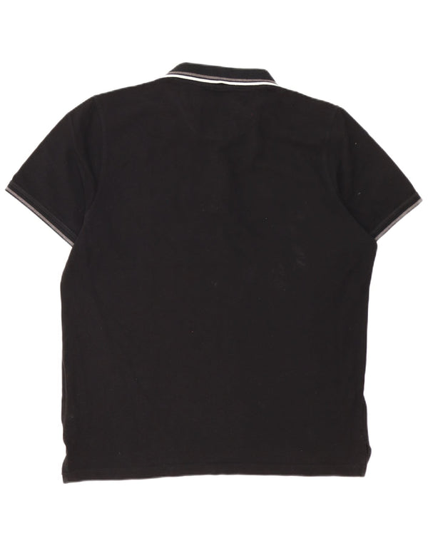 Cămașă polo obișnuită pentru bărbați Pierre Cardin XL bumbac negru