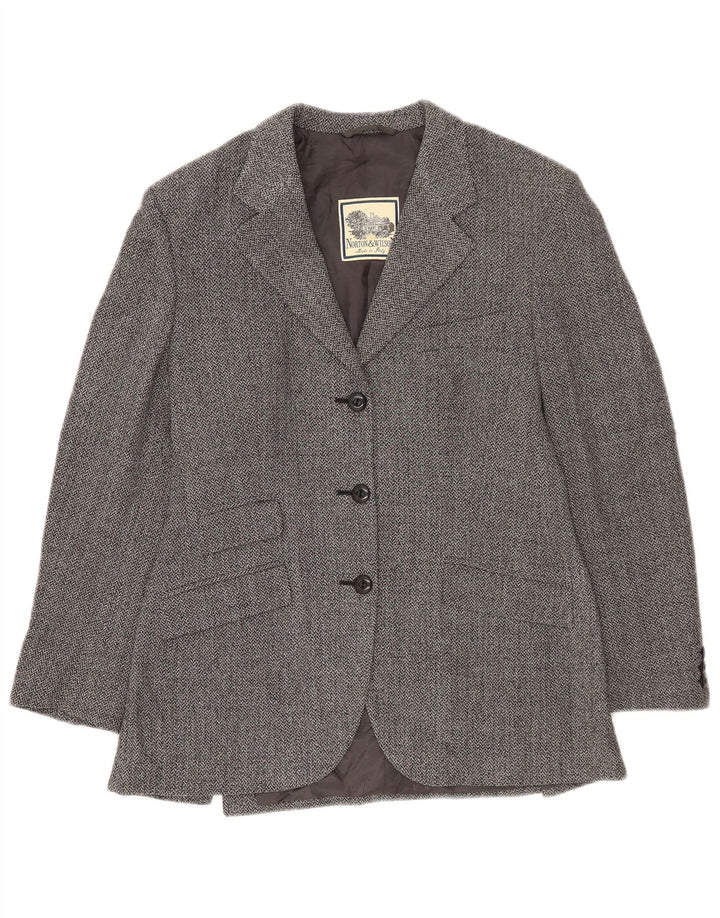Jachetă Blazer pentru femei Norton & Wilson, cu 3 nasturi, UK 12, Gri mediu, în oase