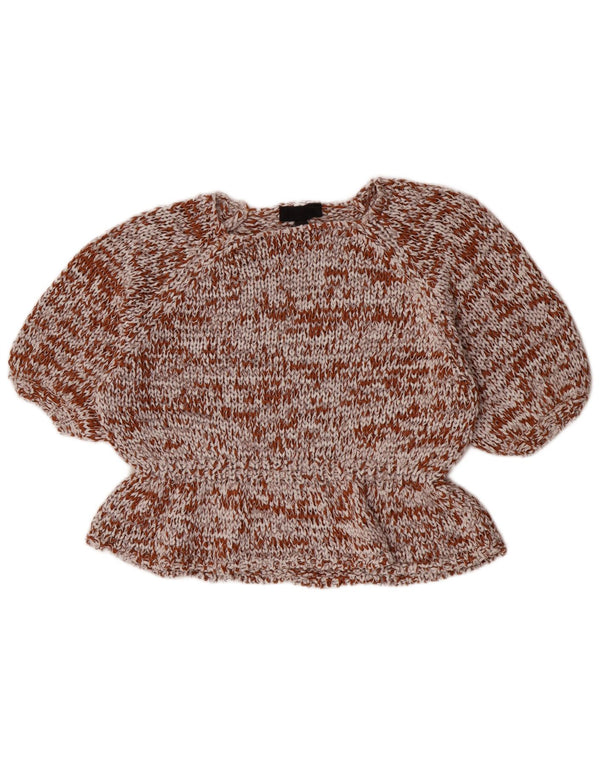 Bluză oversize din croșetat pentru femei Zara UK 10 Bumbac maro mic
