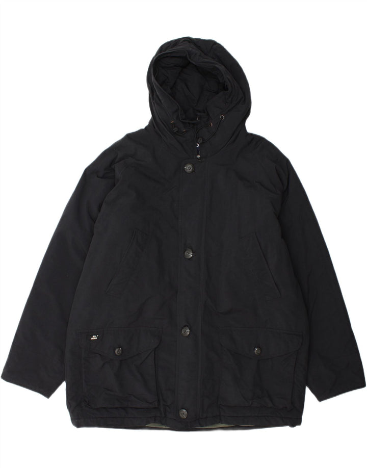 CIESSE PIUMINI Mens Hooded Windbreaker Jacket IT 54 XL Black Vintage Ciesse Piumini and Second-Hand Ciesse Piumini from Messina Hembry 