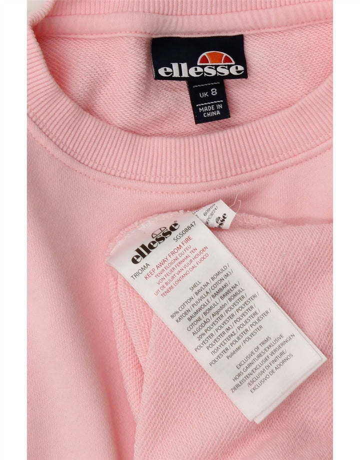 Pulover cu grafic pentru femei Ellesse UK 8 mic bumbac roz