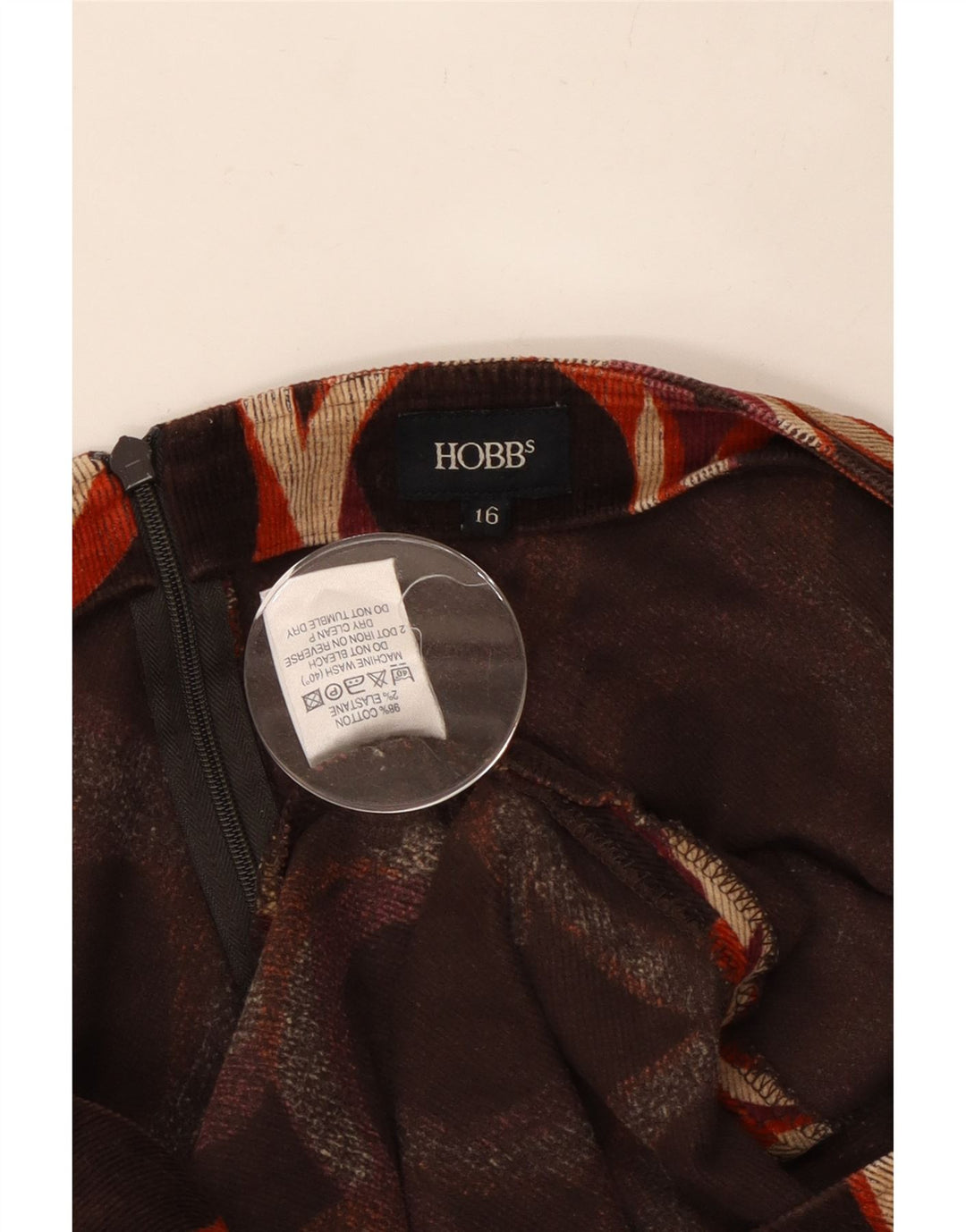 HOBBS Fustă în formă de A pentru femei UK 16 mare W34 bumbac cu buline multicolore