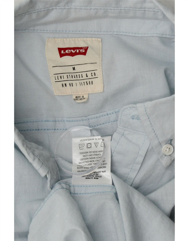 LEVI'S Mens Short Sleeve Shirt Medium Blue Cotton Vintage Levi's and Second-Hand Levi's from Messina Hembry 
