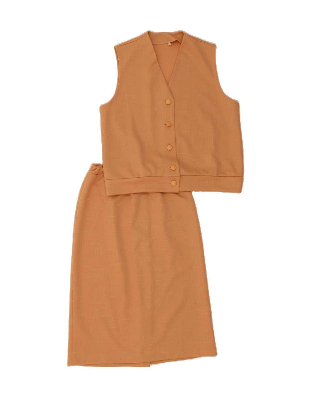 VINTAGE Womens 2 Piece Skirt Set EU 36 Small W26  Orange Polyester Vintage Vintage and Second-Hand Vintage from Messina Hembry 