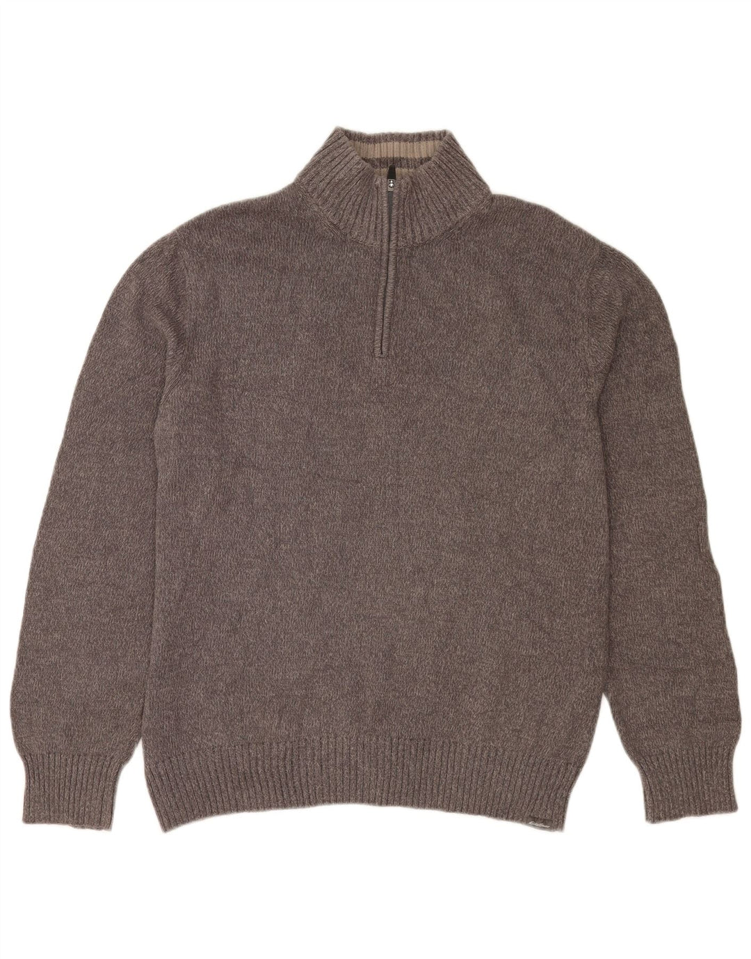 Pulover pentru bărbați Eddie Bauer, cu fermoar, cu gât, bumbac mare, cu pete gri