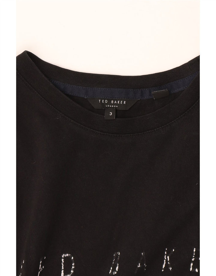 Tricou grafic pentru bărbați Ted Baker Mărimea Top 3 Medium Negru