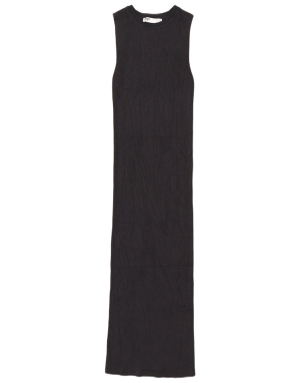 Rochie Maxi fără mâneci Zara pentru femei UK 12 Medium Bleumarin Viscoză